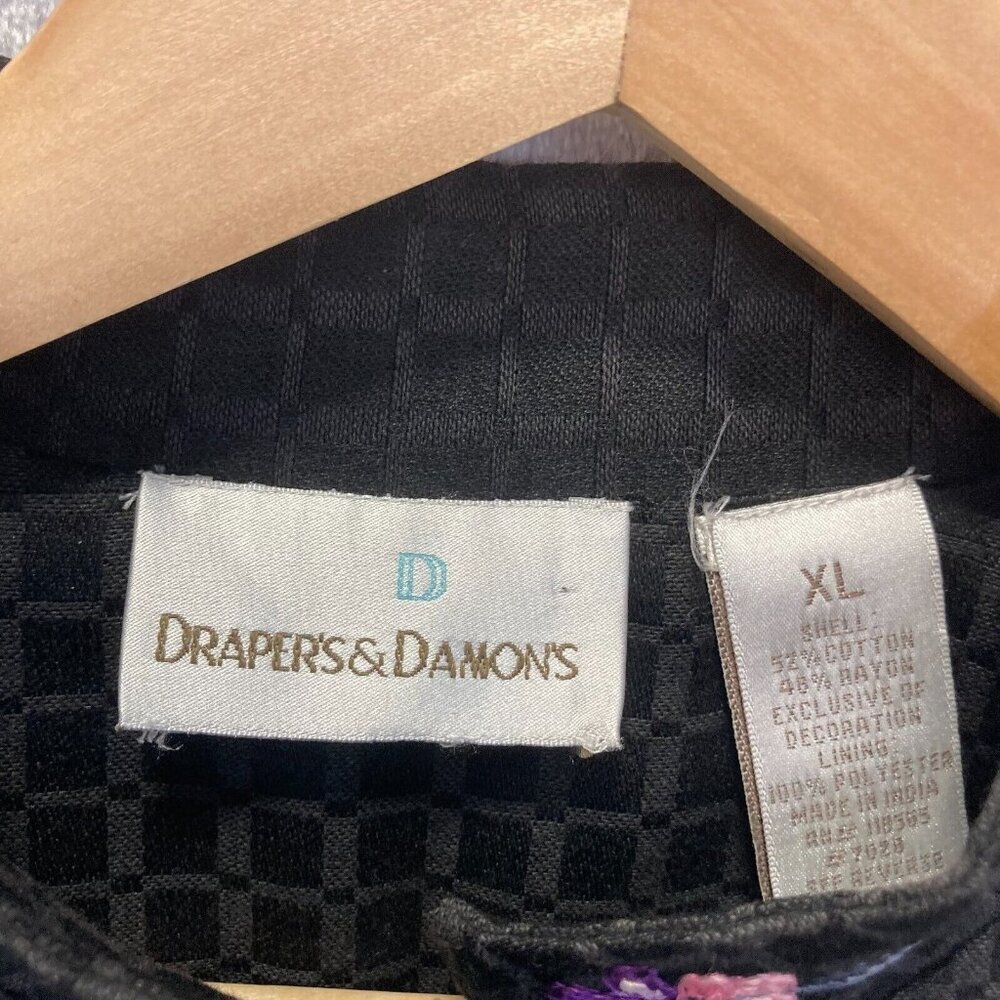Drapers & Damons Embroidered Jacket Womens XL Asian Collar Floral Artsy Spring - Picture 4 of 16